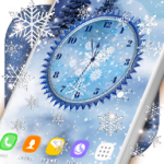Winter Snow Clock Wallpaper